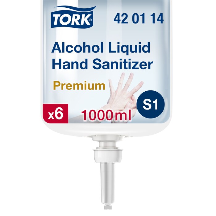 Tork Alcohol roku dezinfekcijas šķidrums ar mitrinošām sastāvdaļām 1000ml S1